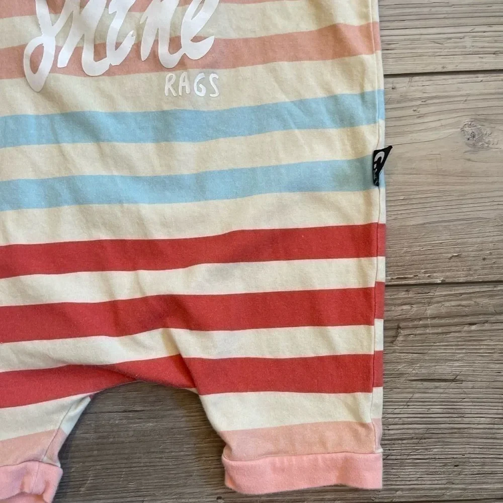 Rags | Rainbow Striped Tank Romper | Size: 3/4